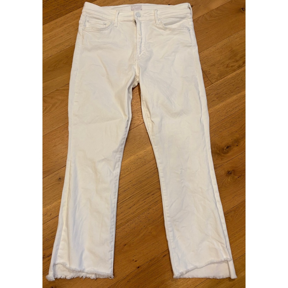 MOTHER The Insider Crop Step Fray Jeans White Fairest Of Them All 31 1157-753